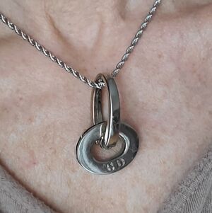 Christian Dior Bag Hardware Repurposed Upcycled On Silver Stainless Steel Chain